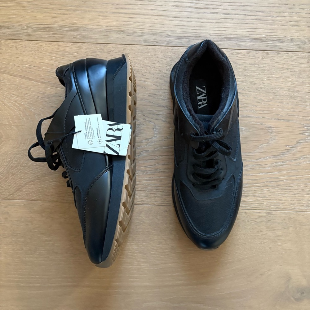 Zara man Black Sneakers with Chunky Sole NWT